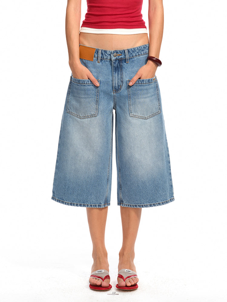 Washed Low - Rise 5 - Inch Denim Shorts