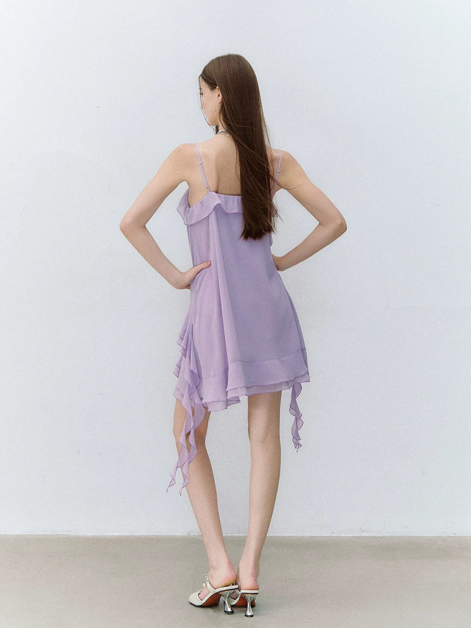 Ruffle Chiffon Cami Dress