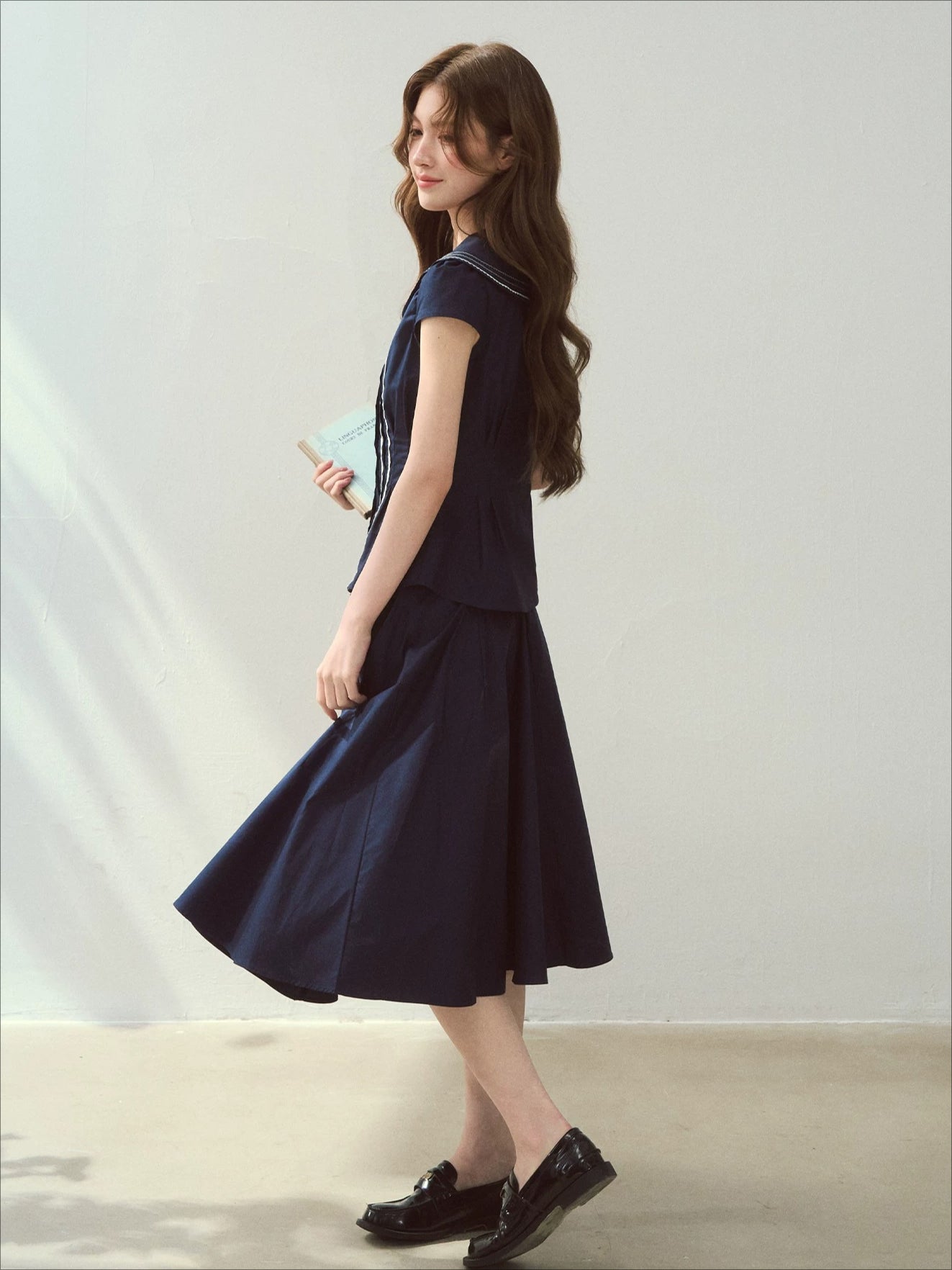 "Island Poetry" Sailor Collar Shirt Set