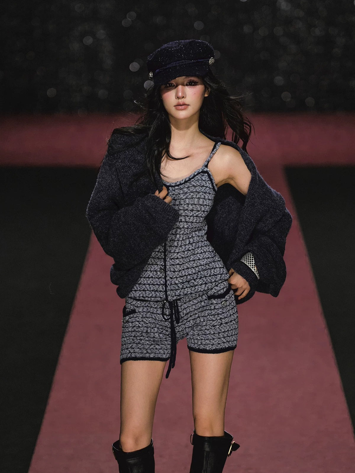 Striped Jumpsuit $ Cardigan Set
