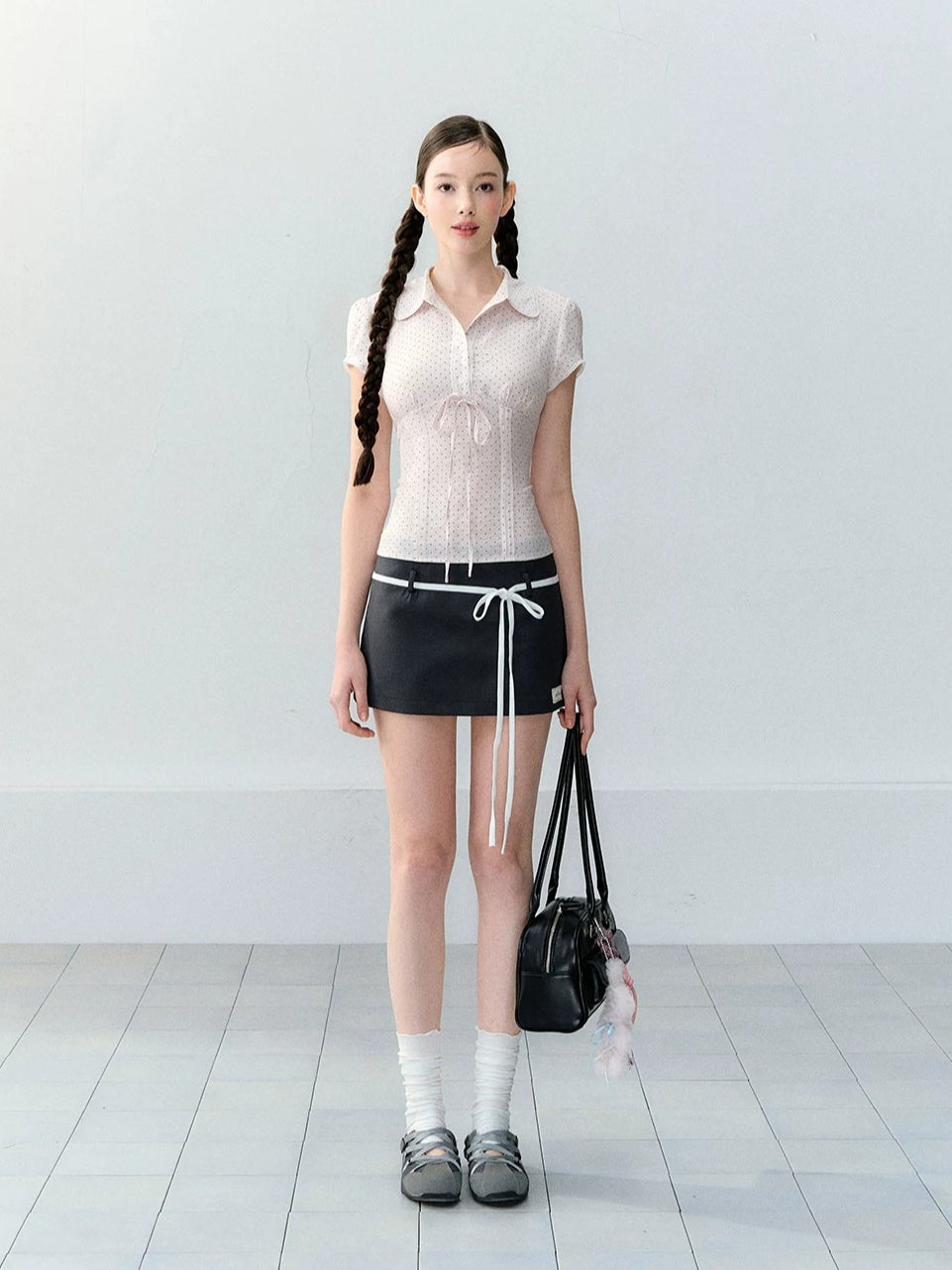 Contrast Drawstring Skort
