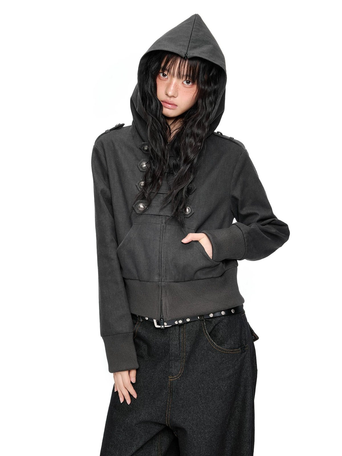 Hooded Double-Breasted Jacket