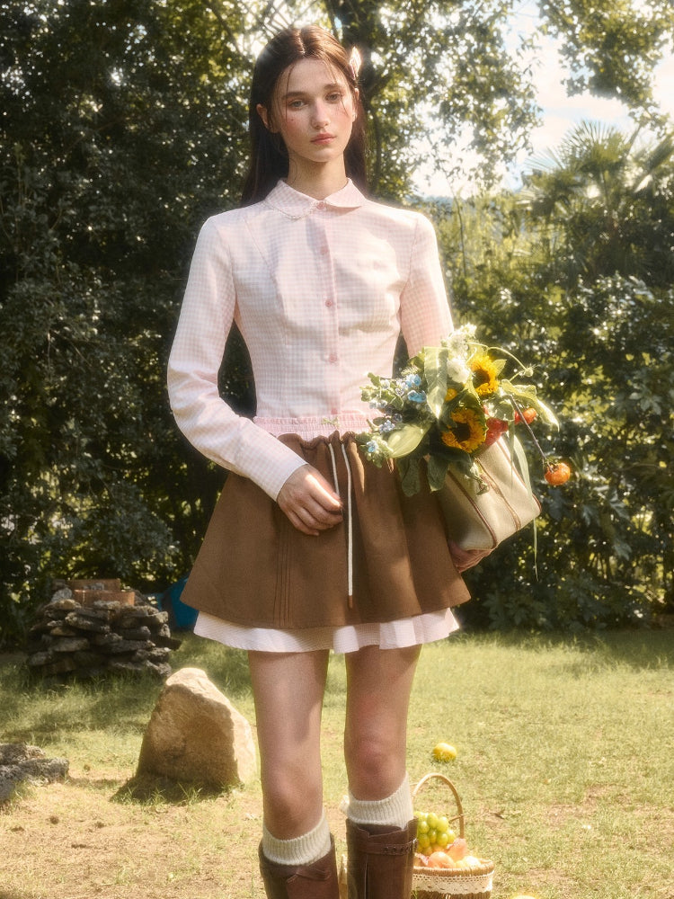“Cloud” Natural Cotton Plaid Shirt