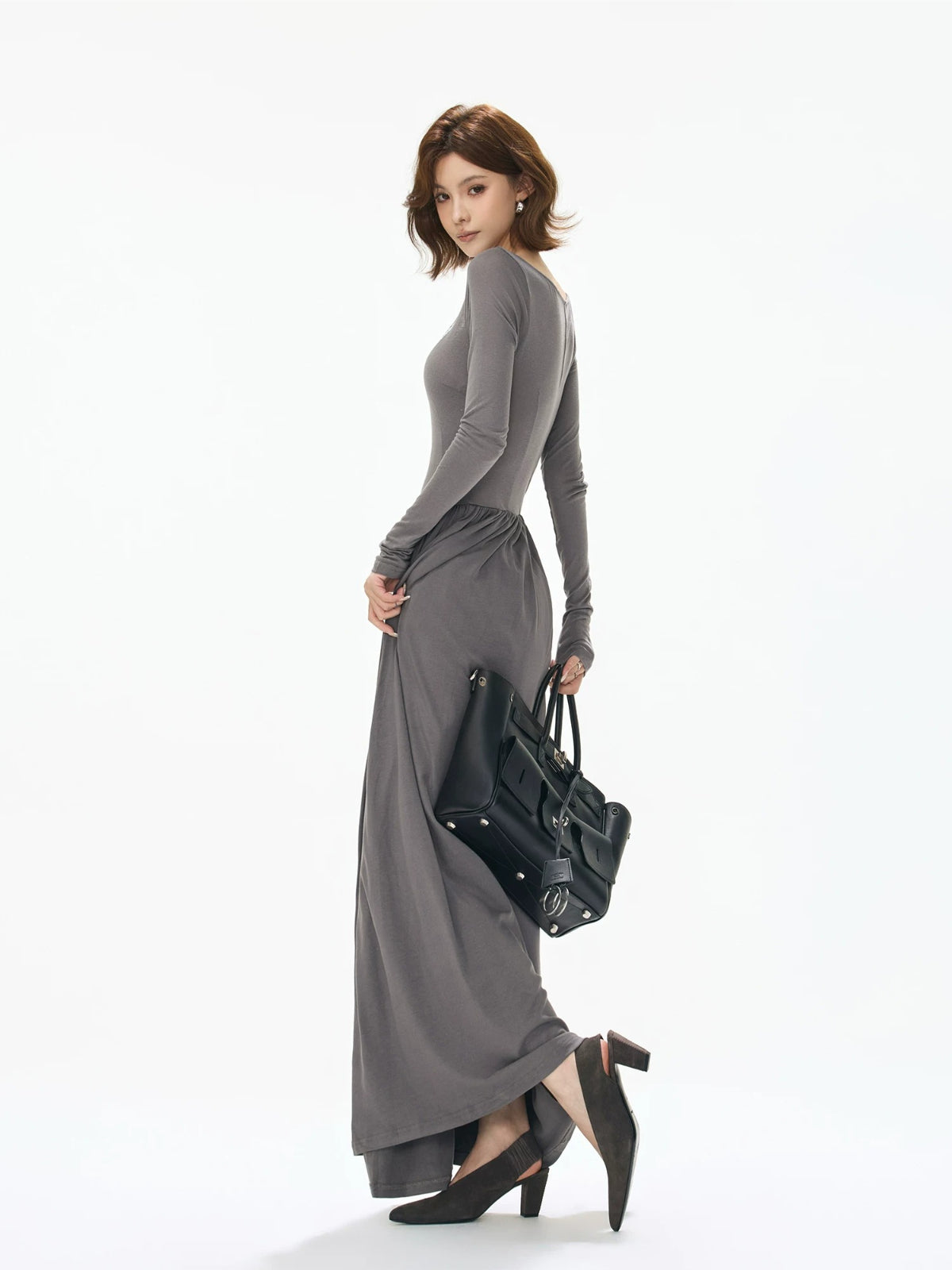 Square Neck Slim Maxi Dress