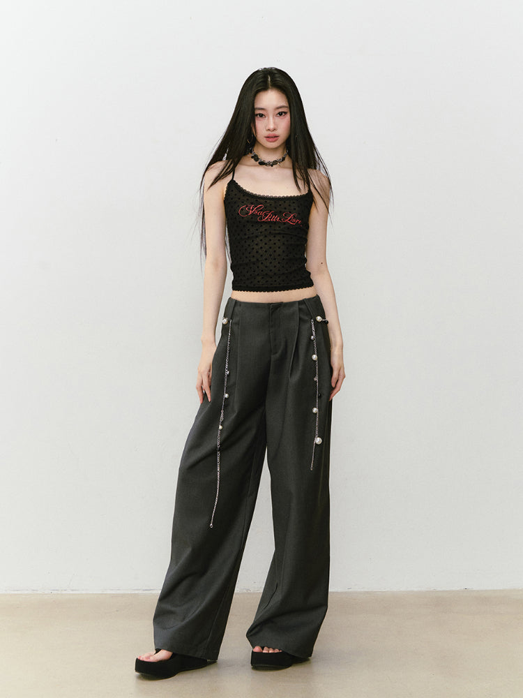 Waist-relaxed Wide-leg Suit Pants