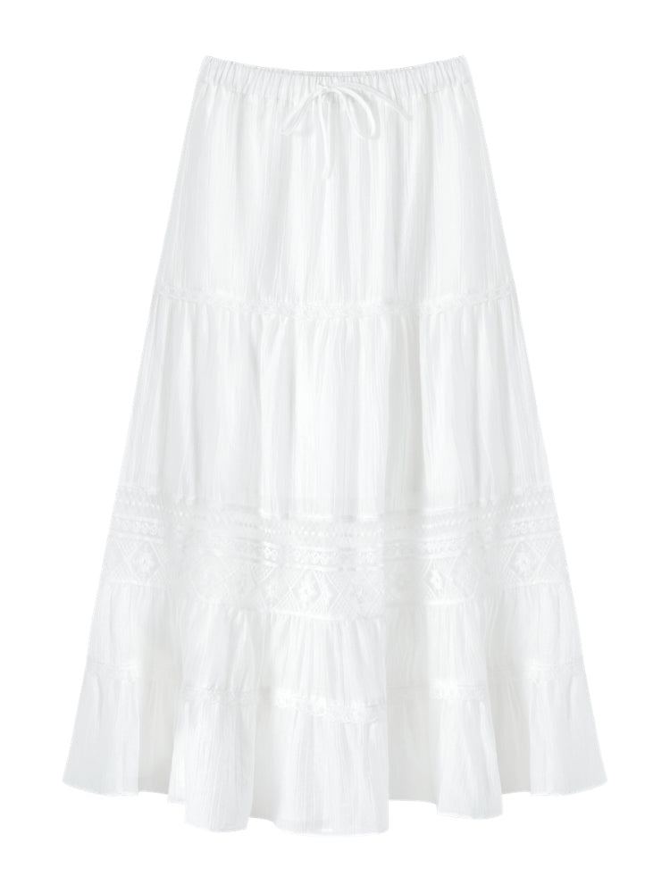 Soft Flutter Sleeve Blouse & Skirt Set