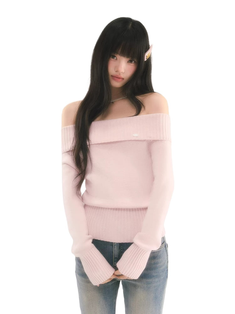 Off Shoulder Knit Sweater