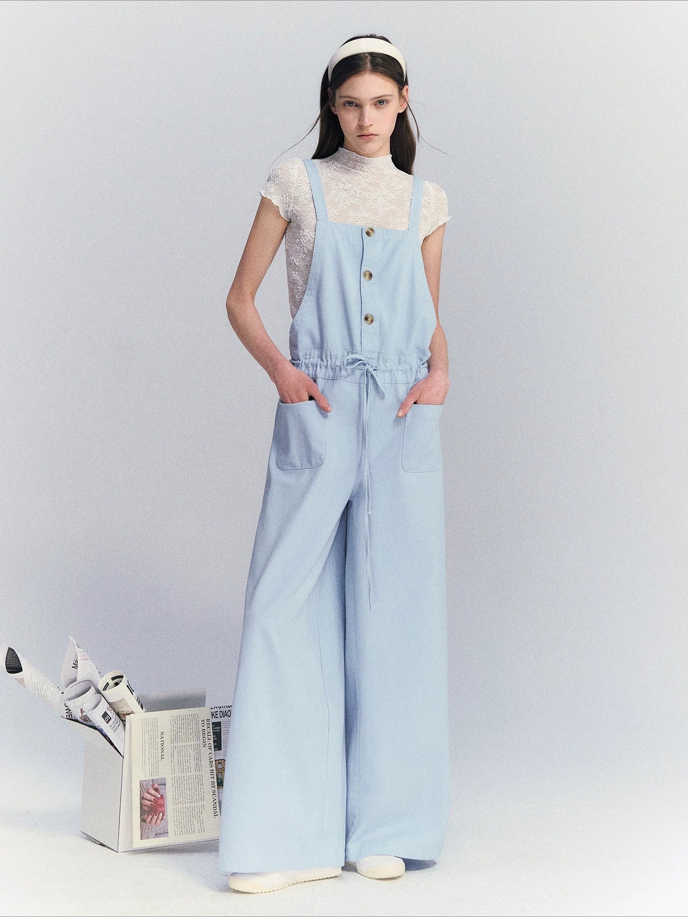 Cotton Drawstring Jumpsuit