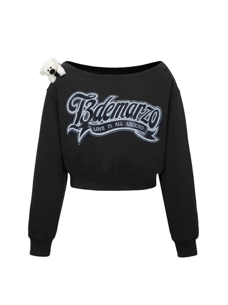 Off-Shoulder Pullover Short Top