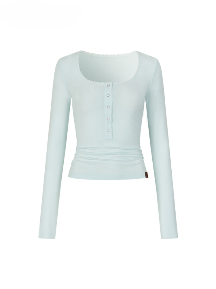 Button Lightweight Long Sleeve UV Protection T-shirt