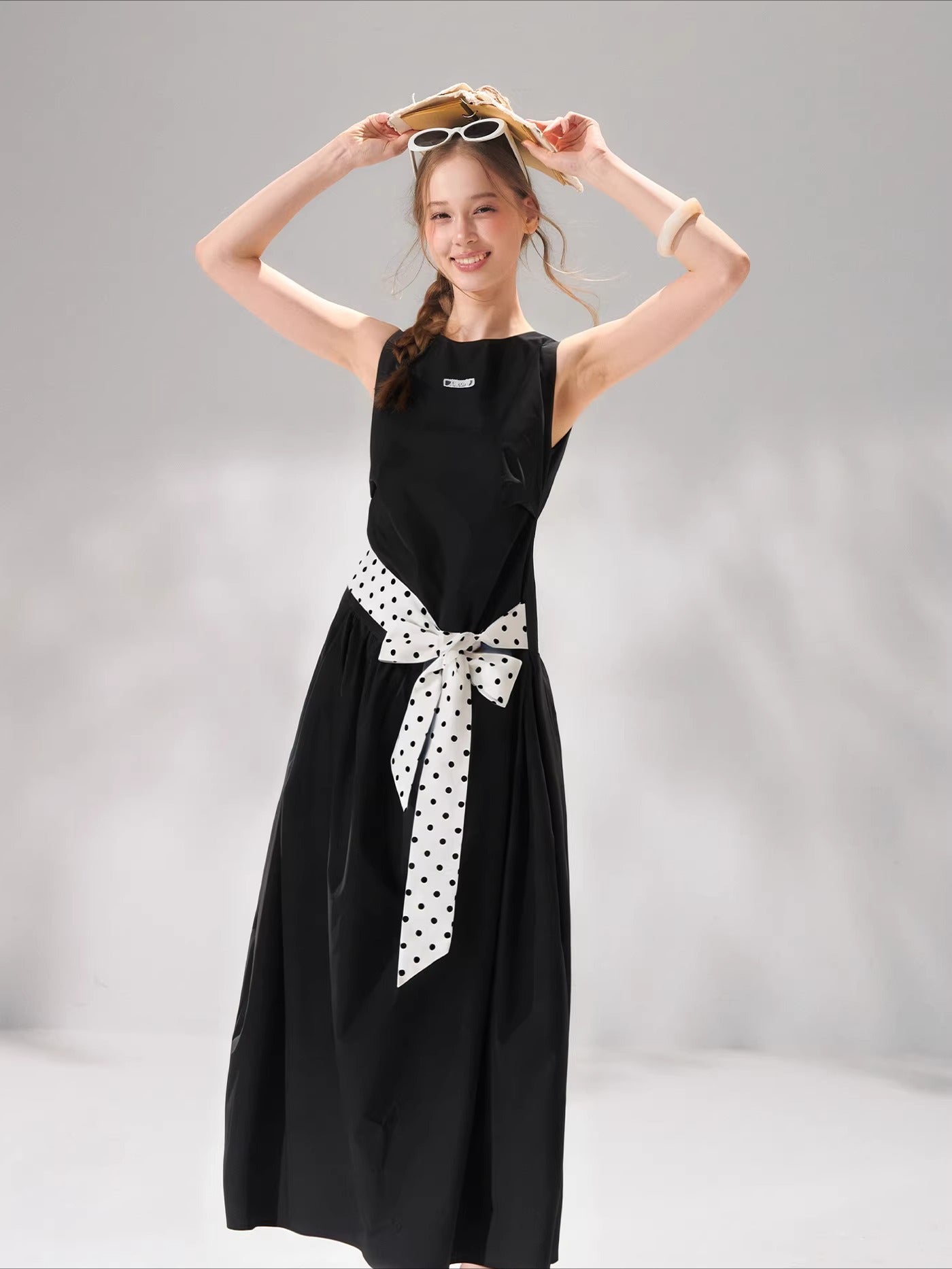 Polka Tie Midi Dress