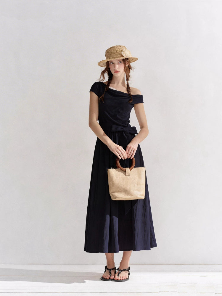 Lace Cowl-Neck Maxi Dress