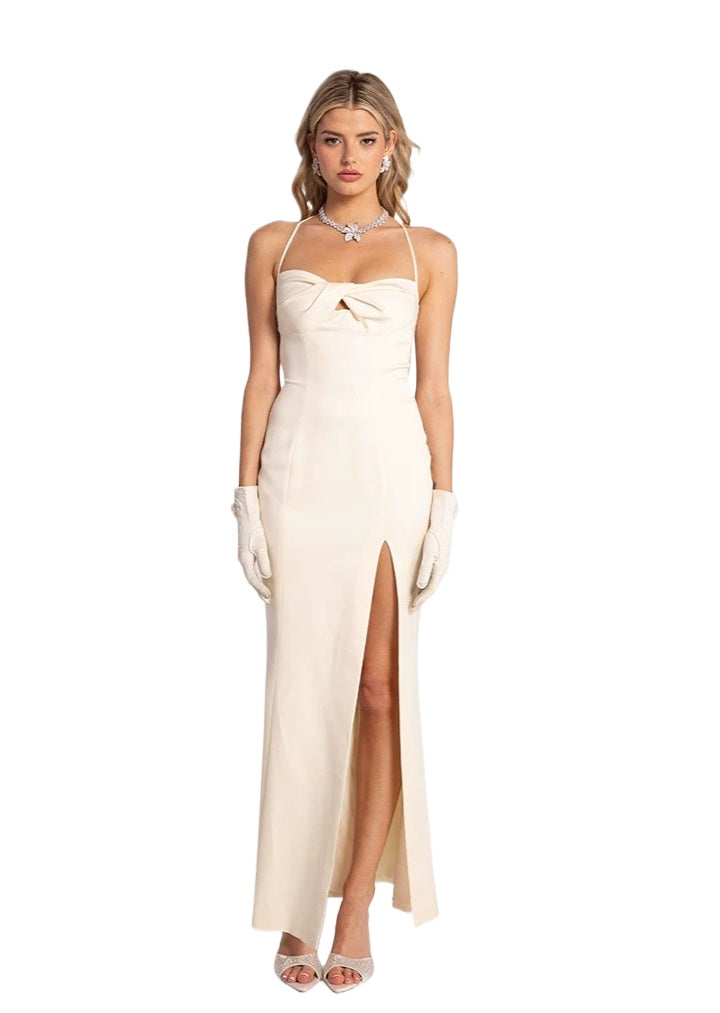 Satin Lace Backless Dress