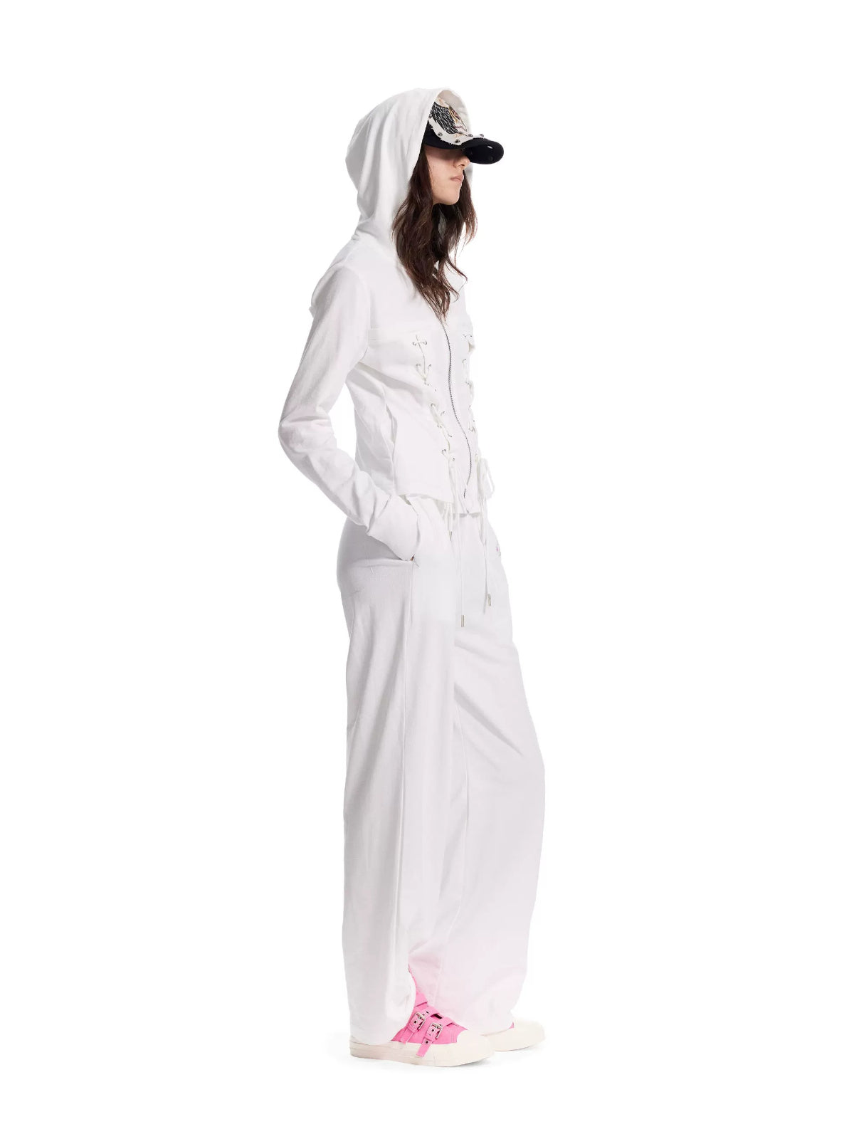 Adjustable Strap Hoodie Pants Set