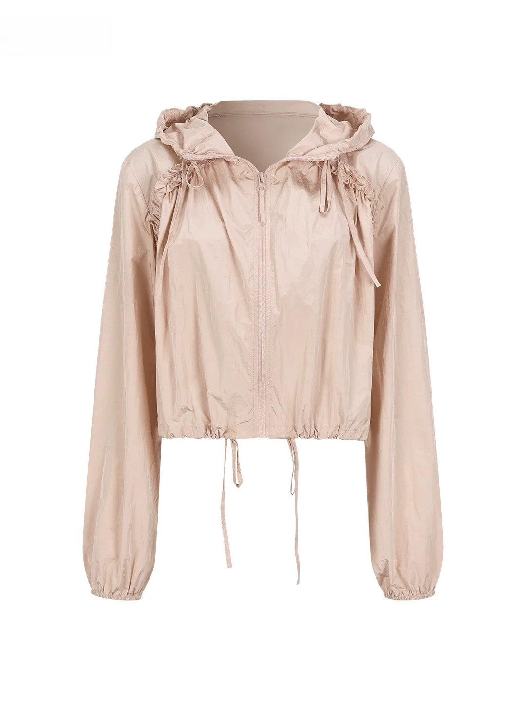 Pink Ruffle Hooded Jacket