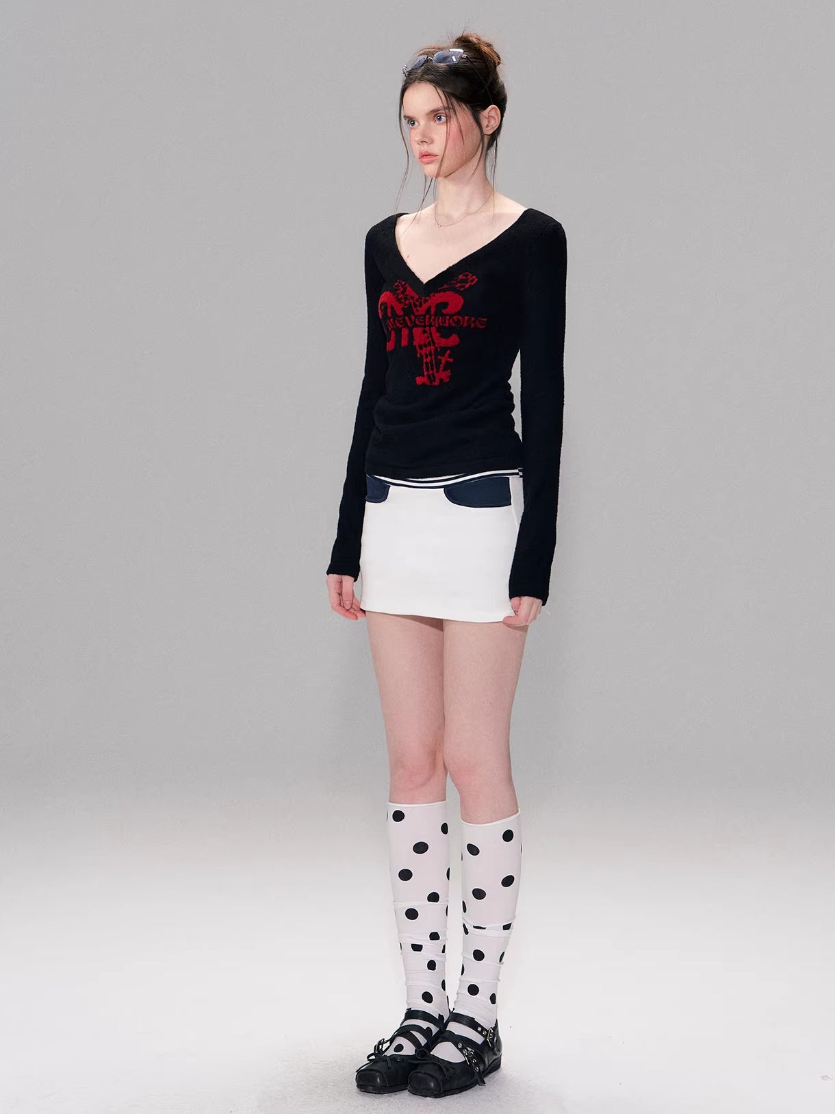Contrast Jacquard Knit Sweater