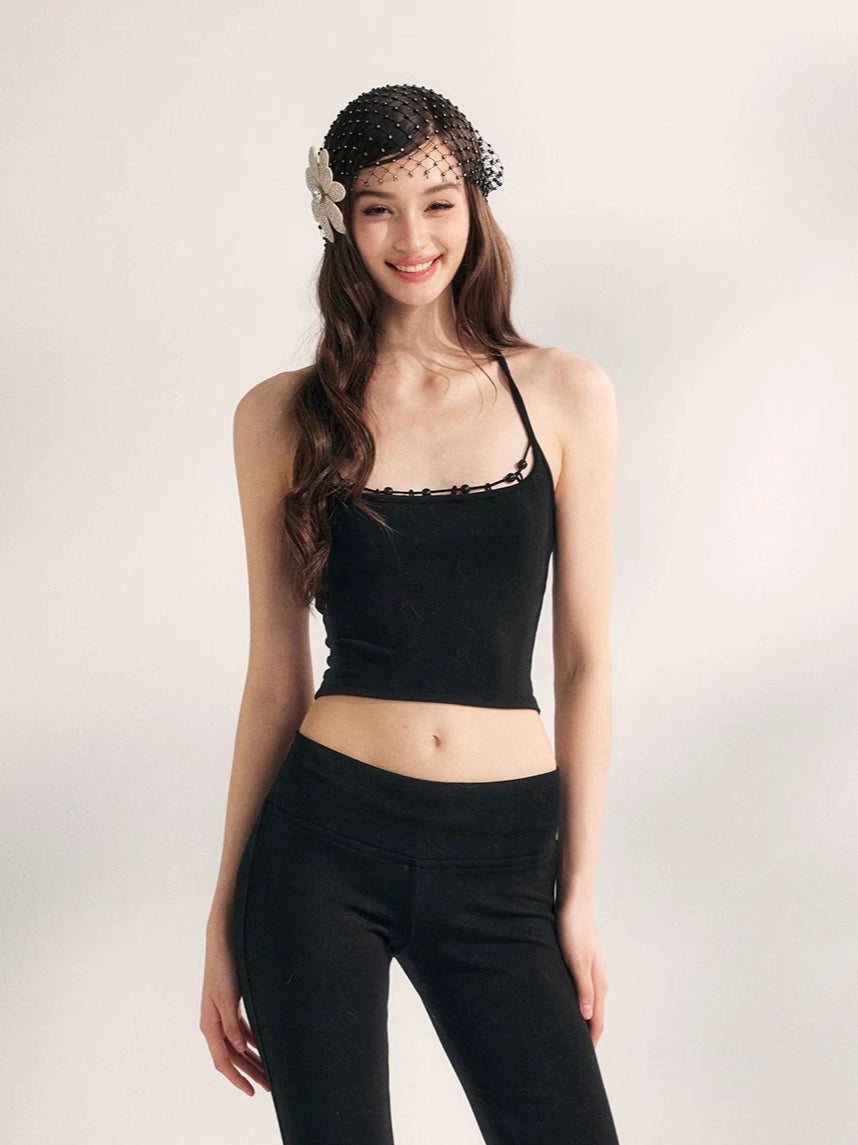 Lazy Weekend Beaded Tank Top & Yoga Pants Set
