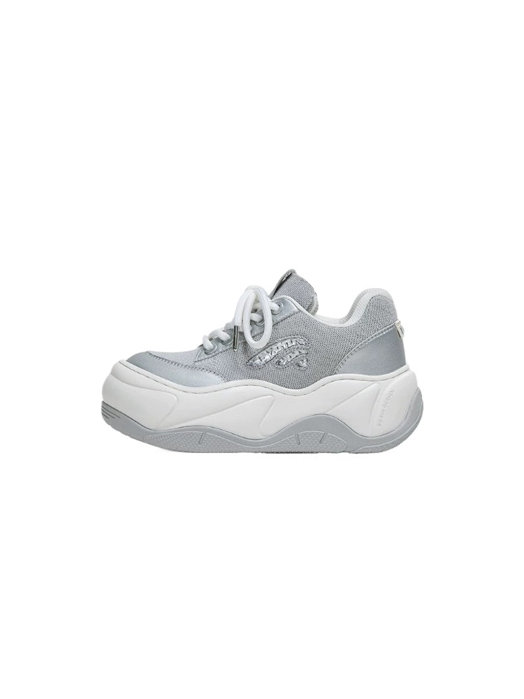 Silver Wave Sneakers