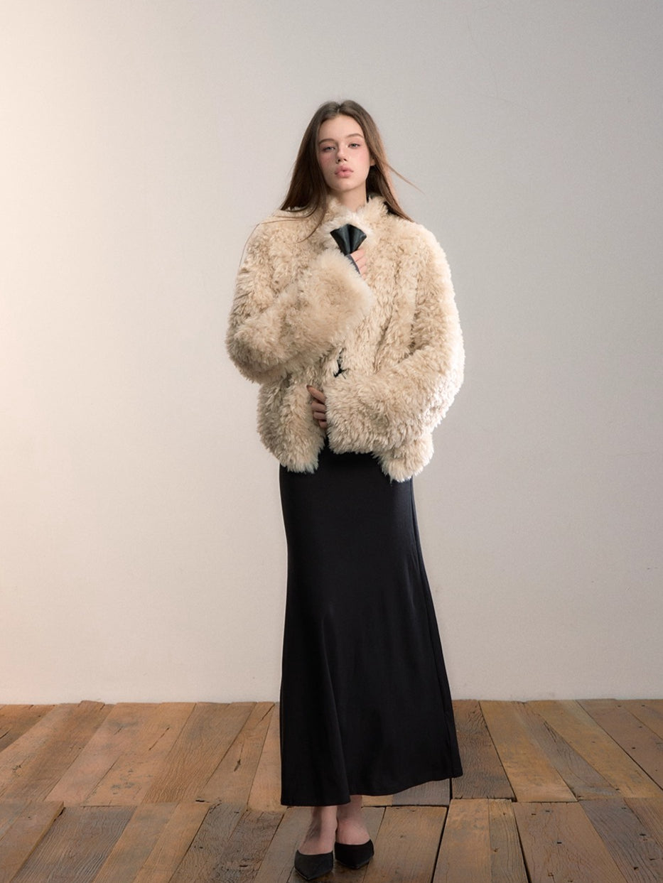 Reversible Faux Fur PU Jacket