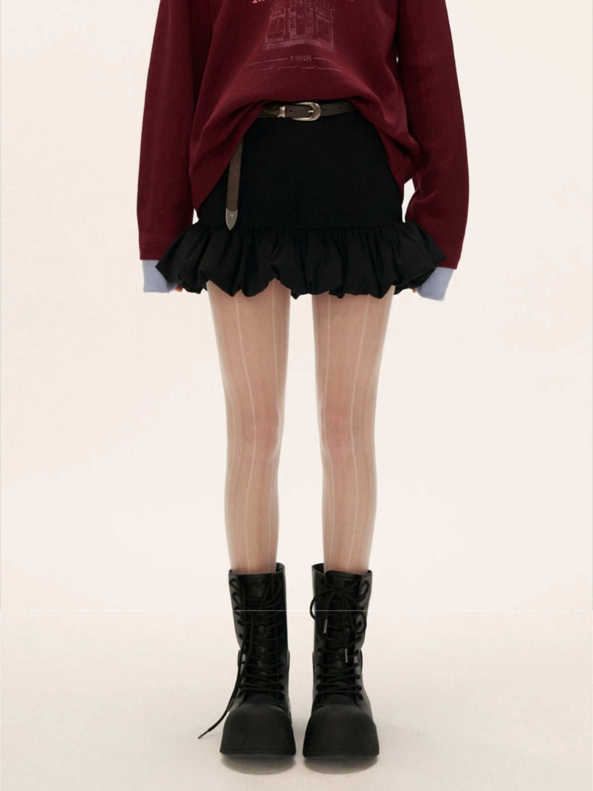 Ruched Tulip Bodycon Mini Skirt