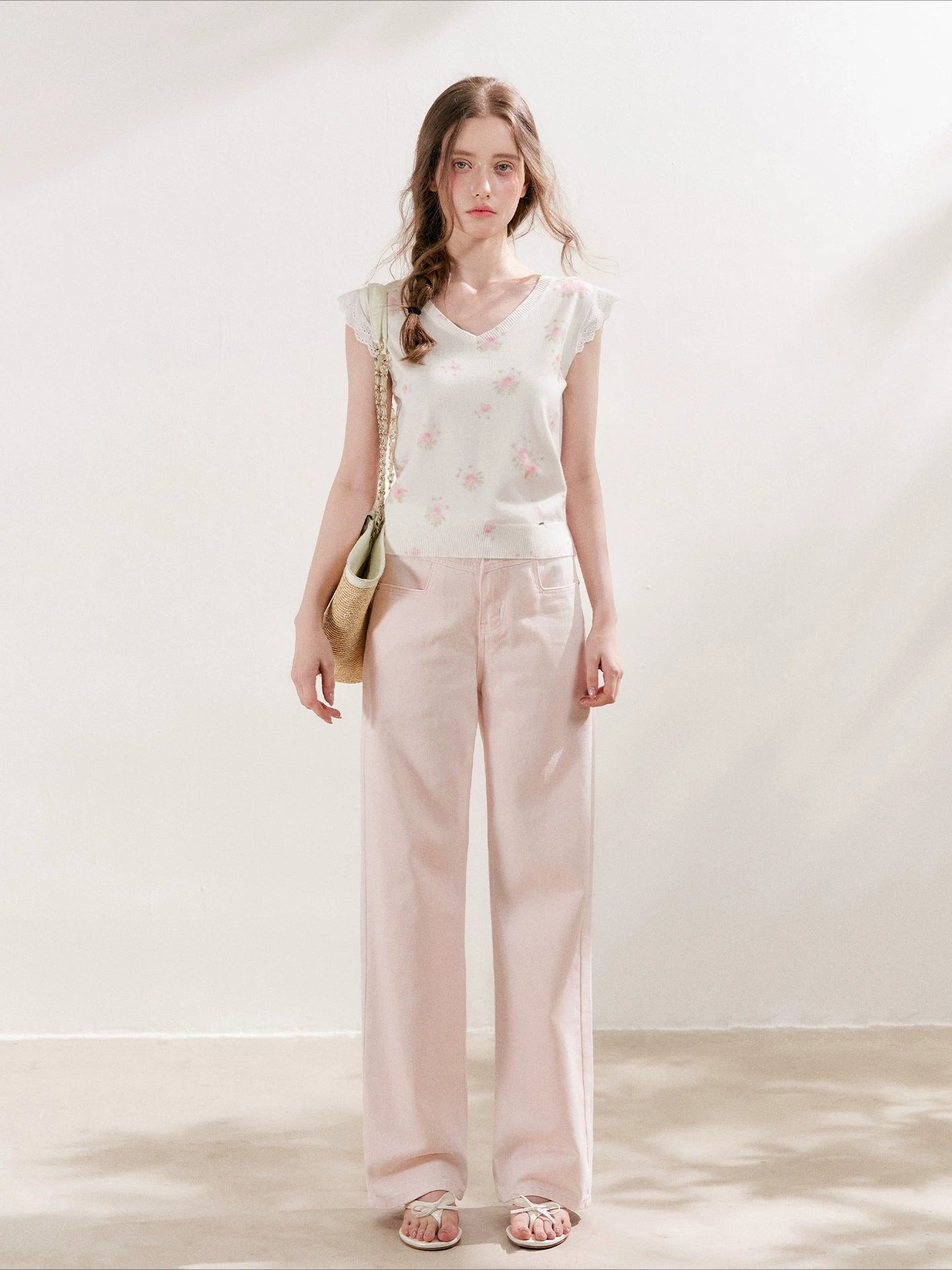 Rose Lace Knit T-shirt