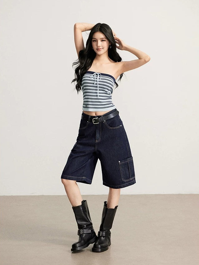 Striped Knit Tube Top