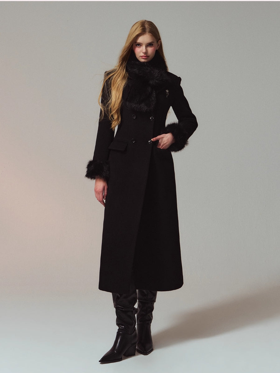Merino Hourglass Double-Faced Wool Long Coat