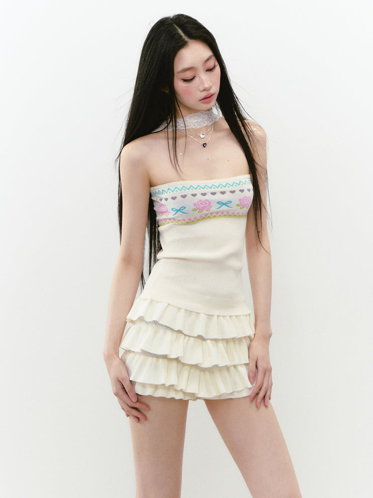 White Versatile Knitted Cake Skirt