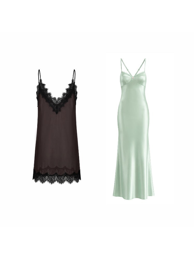 Layered Lace Chiffon Dress