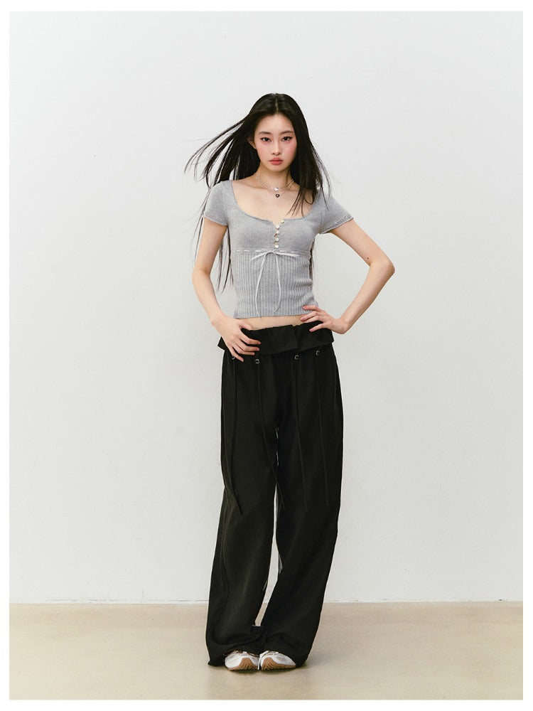 Bowknot Lyocell Knit T-shirt