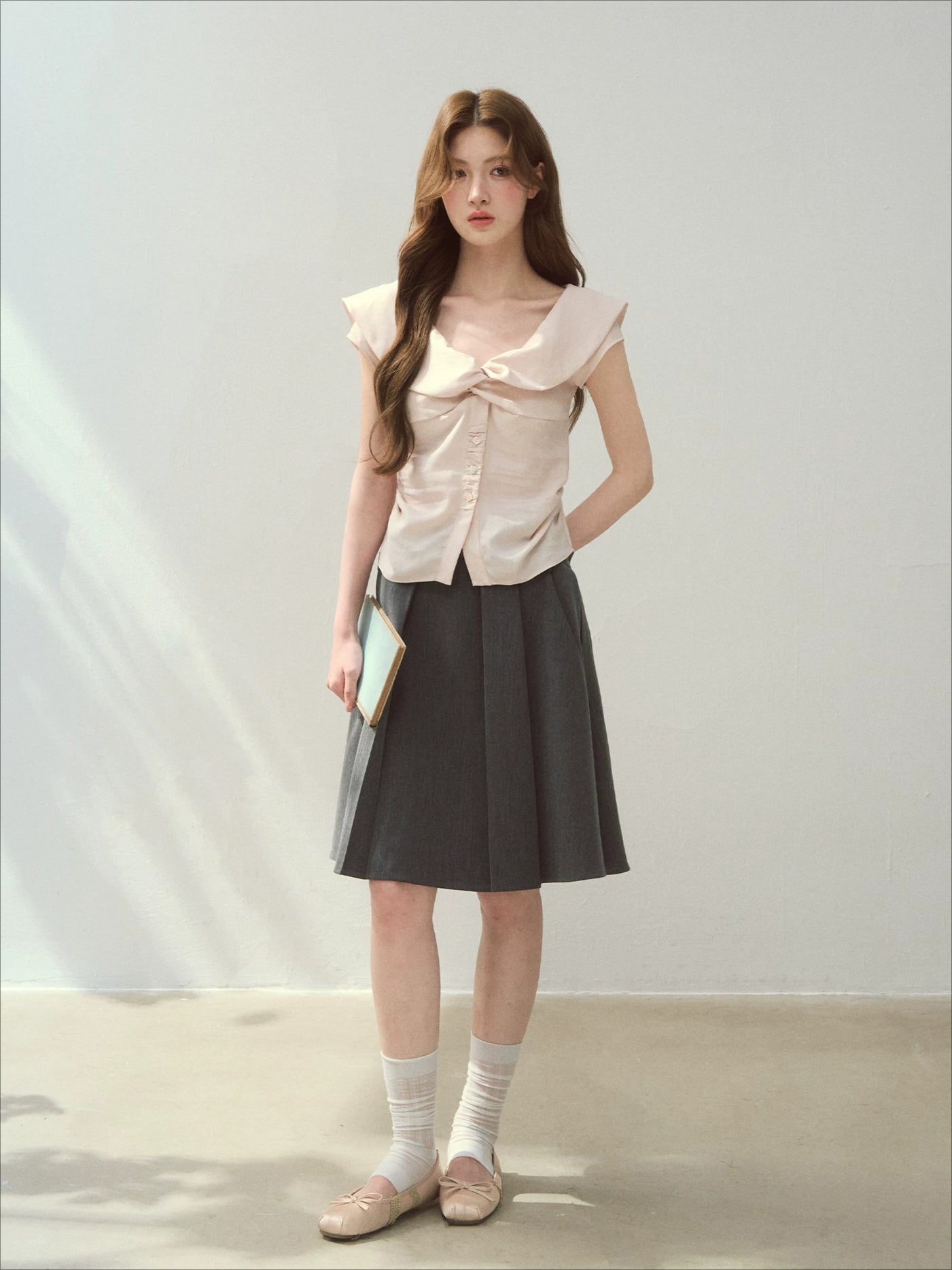 Pink Lyocell Twist Blouse