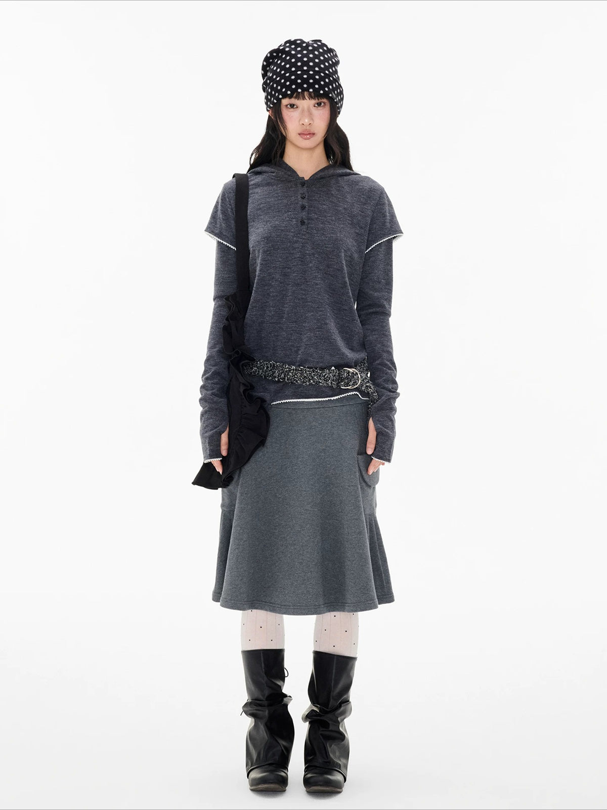 Star Button Layered Henley Top