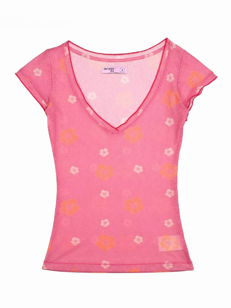 Sunfade Floral Knit T-Shirt