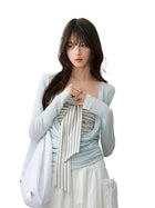 Striped Draped Neck 2-piece Set