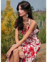 Floral Halter Top Skirt Set