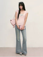 Pink Striped Layered Top Set