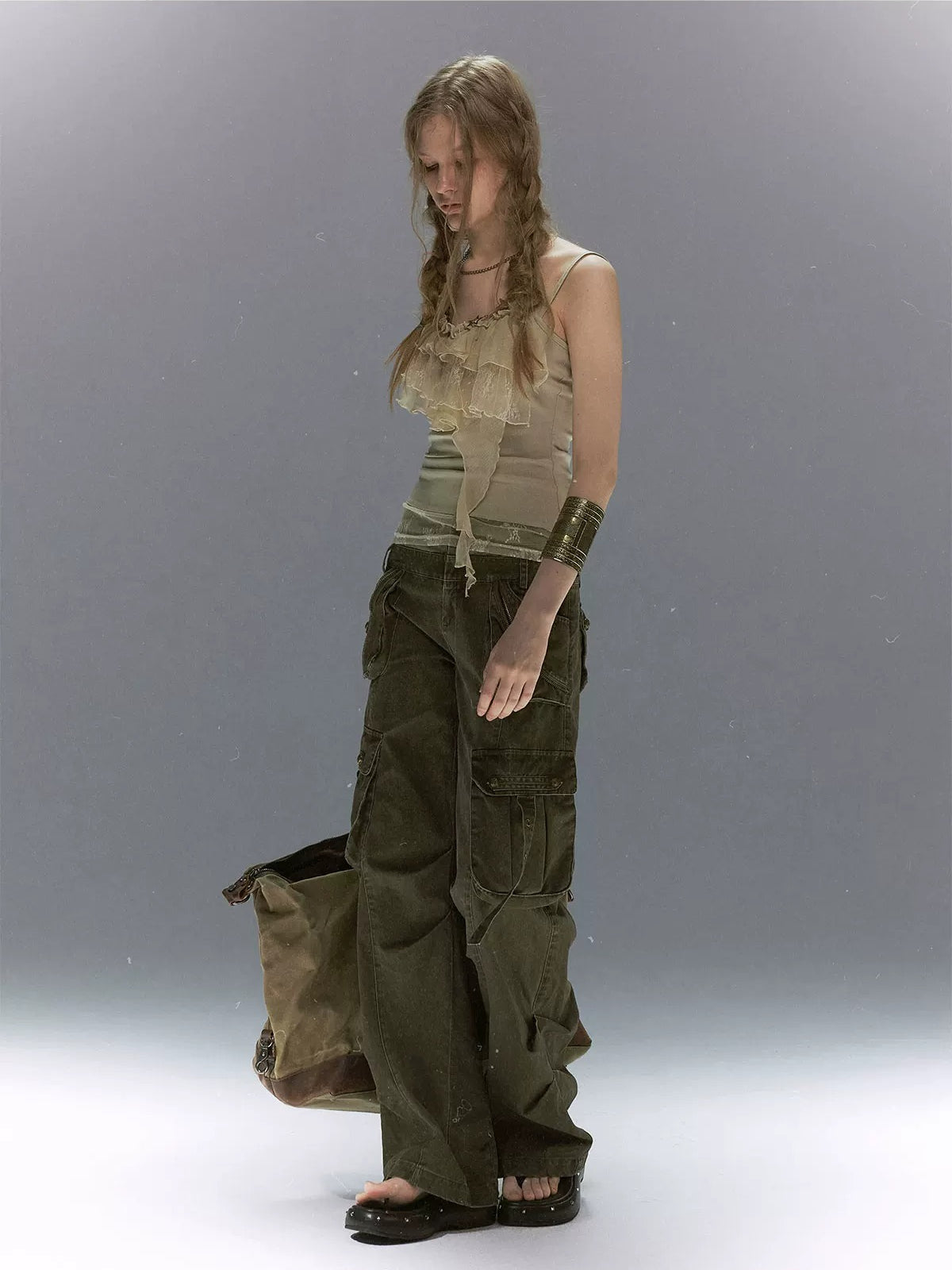 Vintage Military Cargo Straight Pants