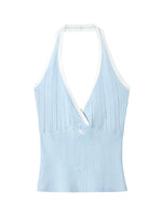 Pleated Halter Knit Tank