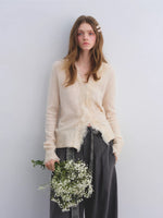Lace V-Neck Wool Cardigan
