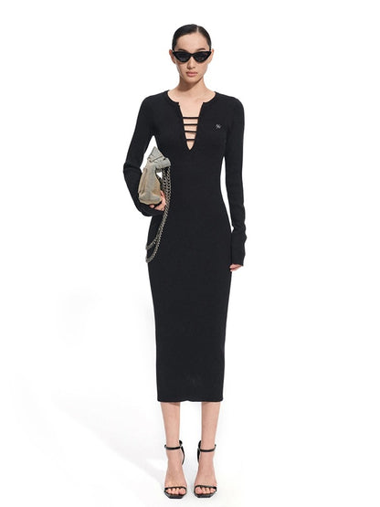 Trace Wool Blend Bodycon Dress