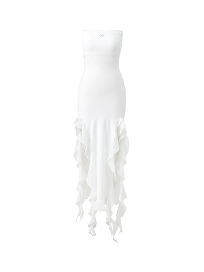 Asymmetrical Ruffle Bandeau Dress