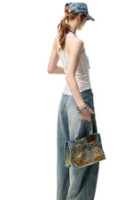 Floral Rhinestone Semi-Sheer I-shaped Tank Top
