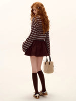 Suede Beaded Mini Skirt