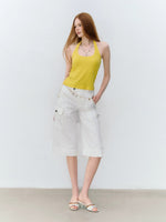 Relaxed Linen Cargo Shorts