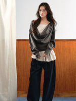 Draped Ruched Layered Top Set