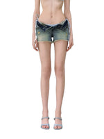 Blue Sniper Distressed Denim Shorts