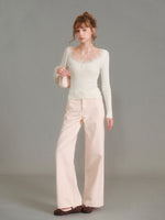 French Lace Wide Leg Jeans