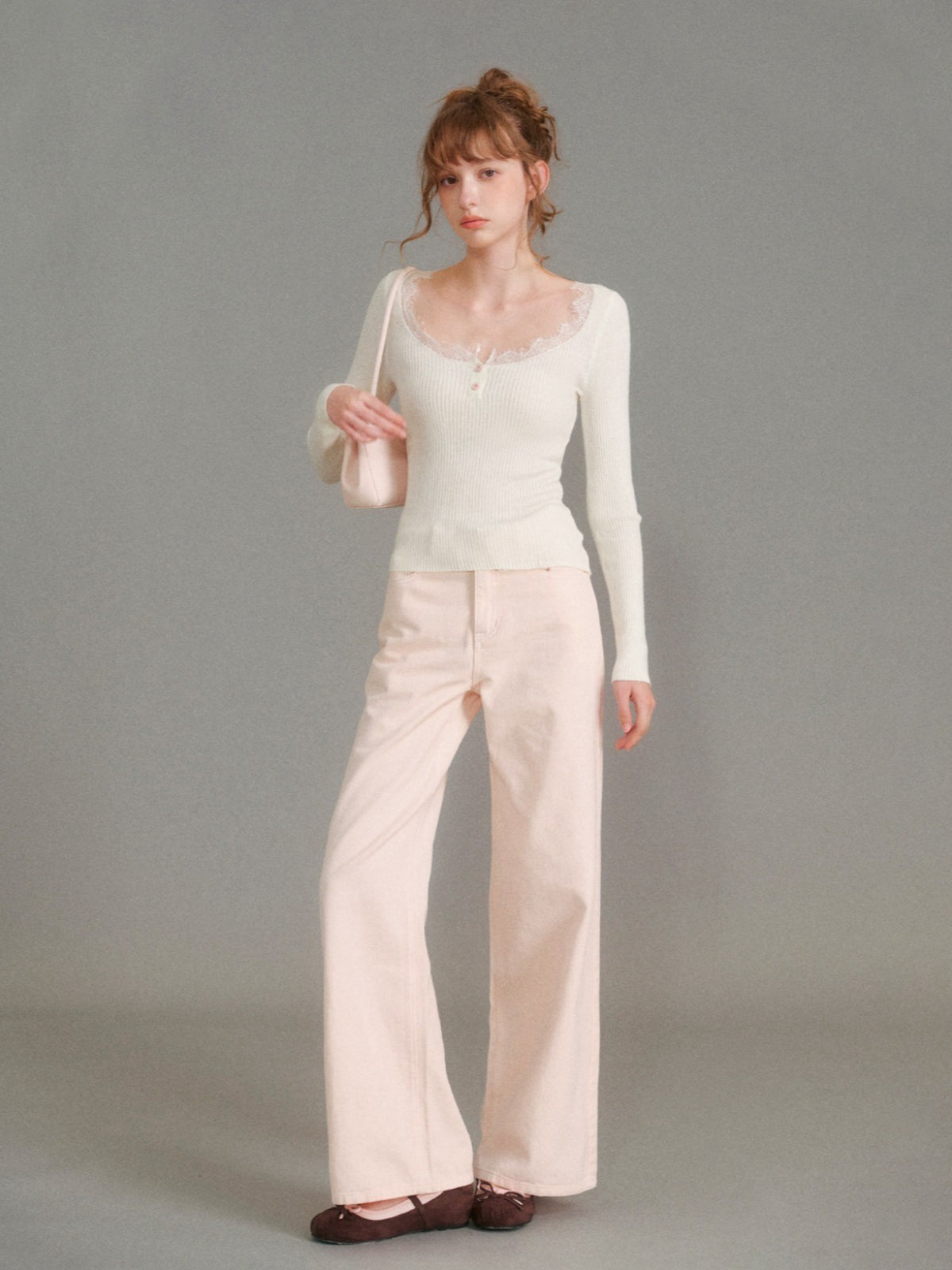 French Lace Wide Leg Jeans
