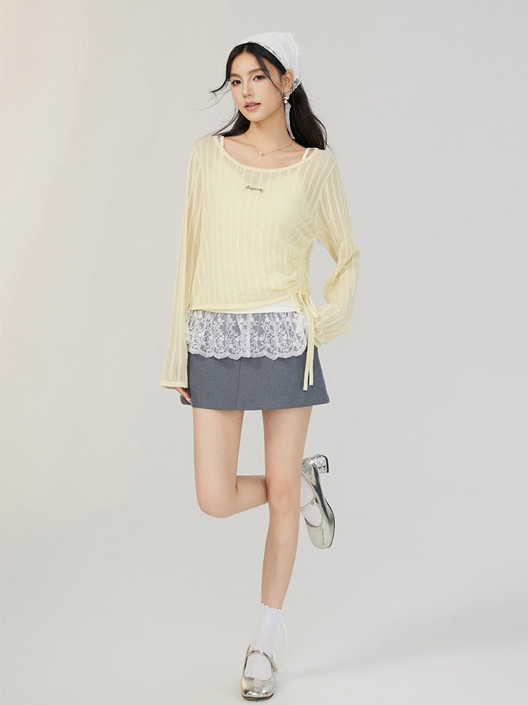 Hollow Irregular Lyocell Top