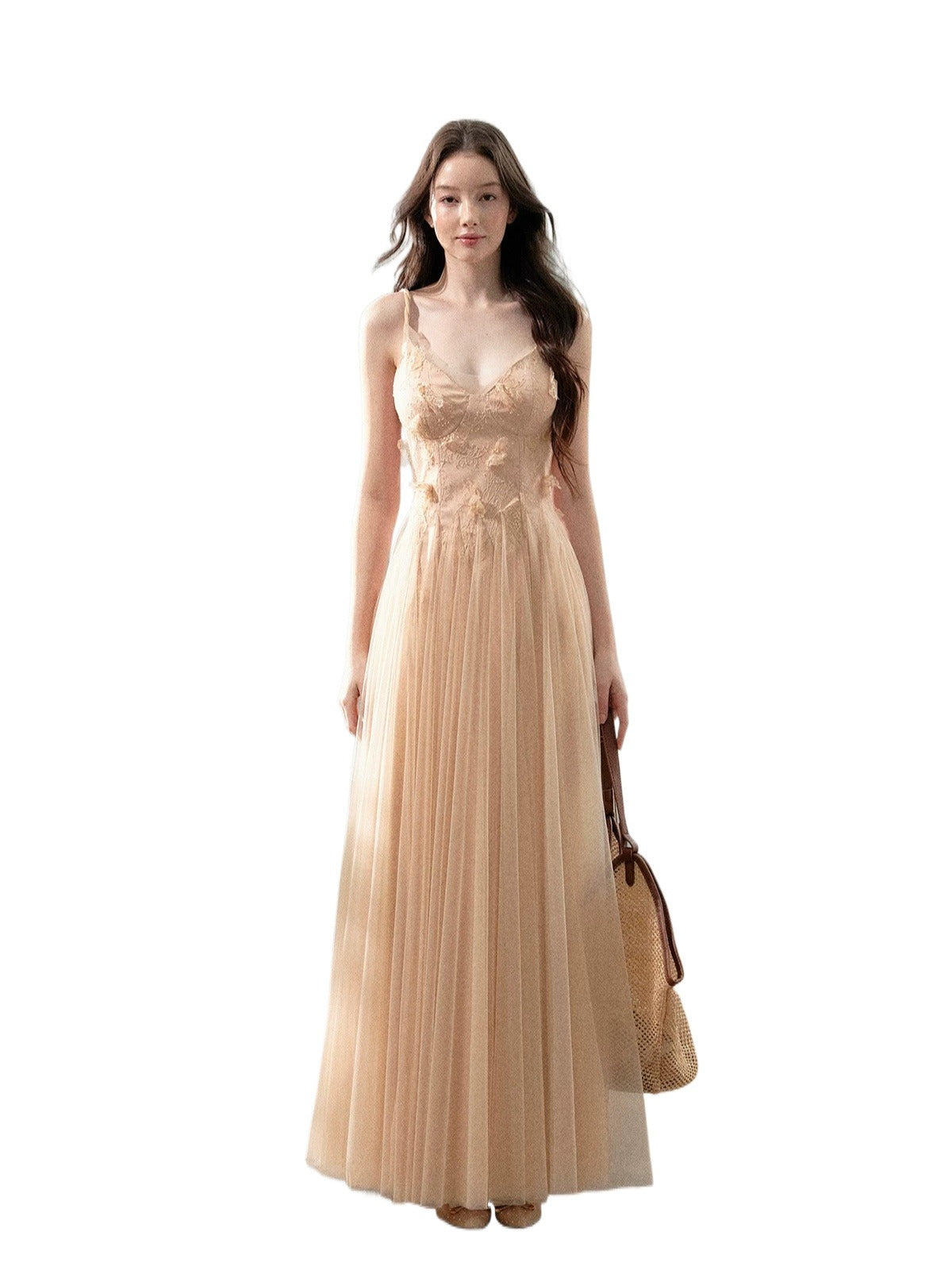 Floral Tulle Slip Maxi Dress
